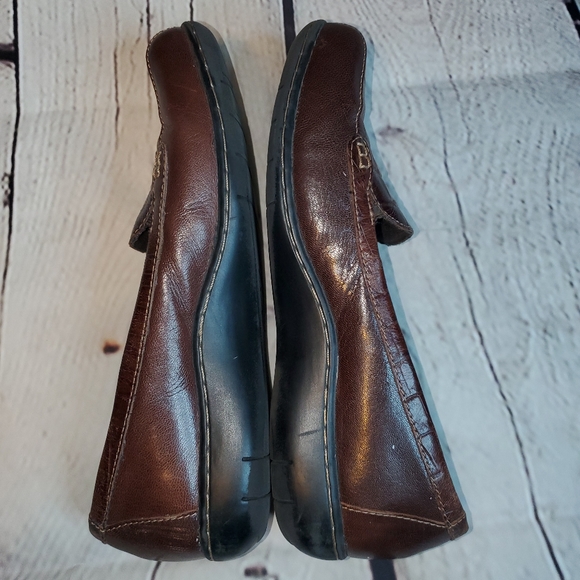 Clarks Collection  Leather Slip On Loafers Dark Red 8.5M brown leather - Picture 8 of 11